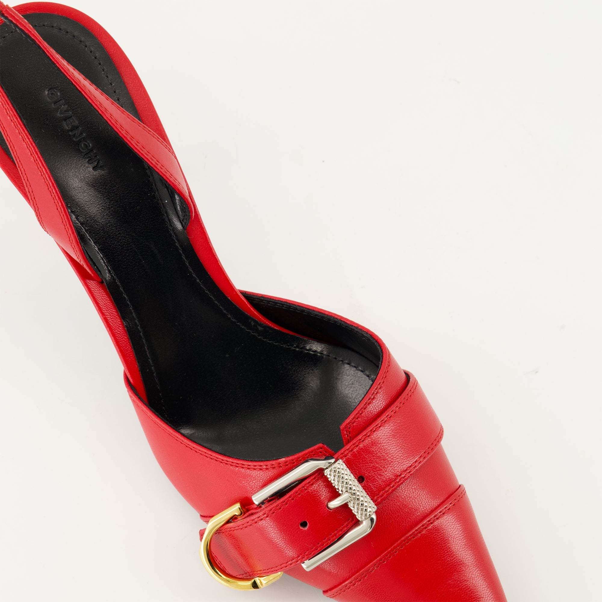 Givenchy Voyou Slingbacks In Leather In Red