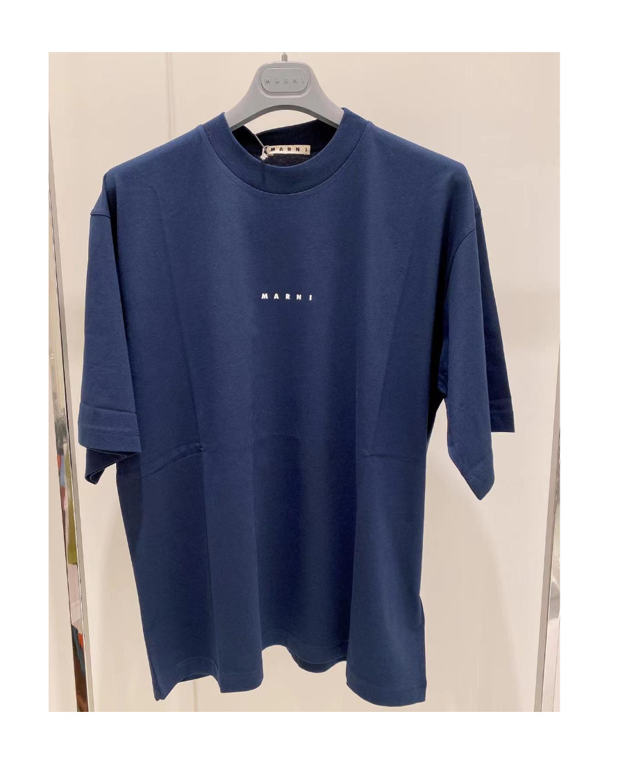Marni Logo Printed Crewneck T-shirt In Black