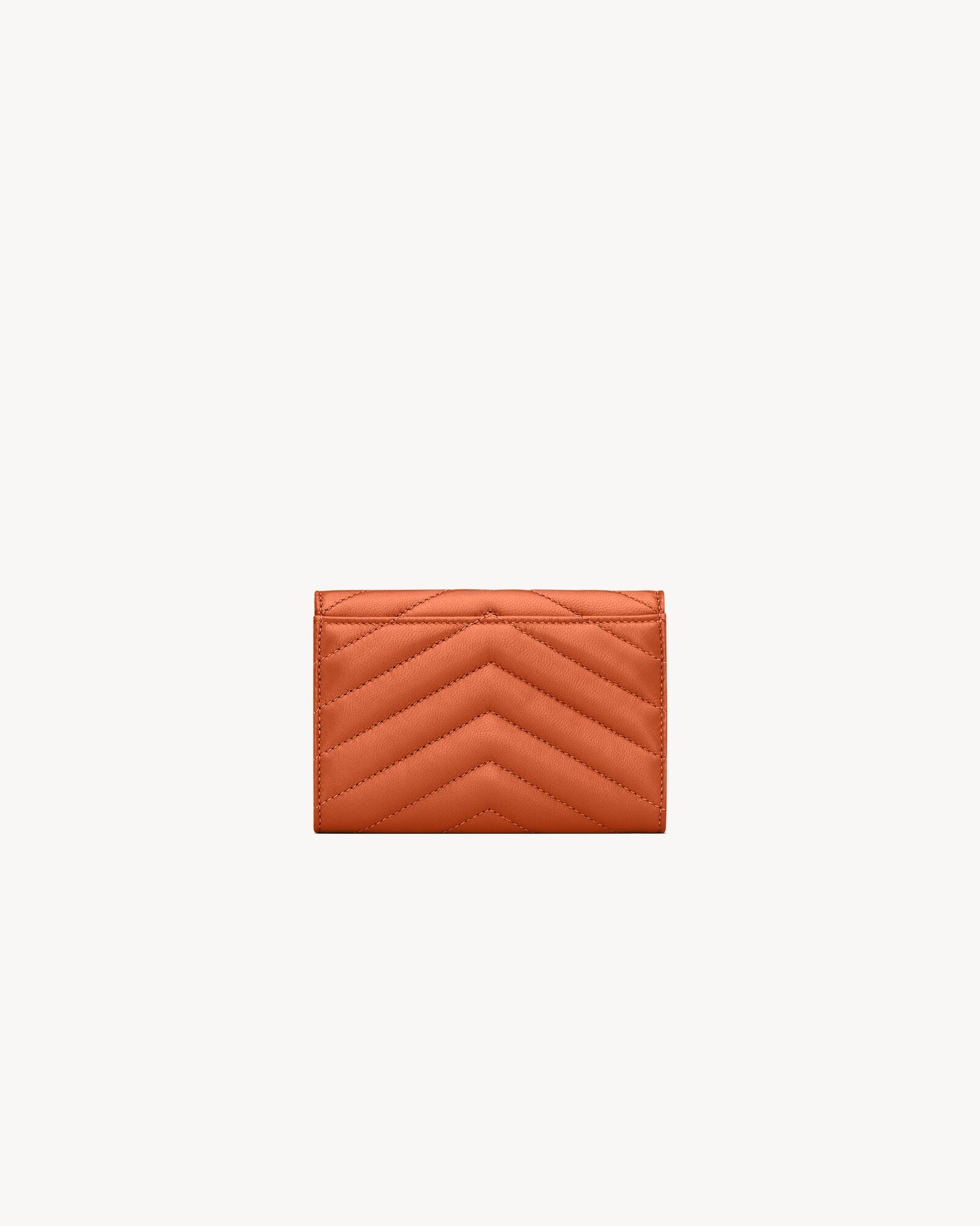 Saint Laurent Cassandre Matelassé Small Envelope Wallet In Quilted Lambskin In Burgundy