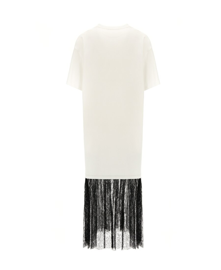 Valentino Vlogo Lace Dress In White