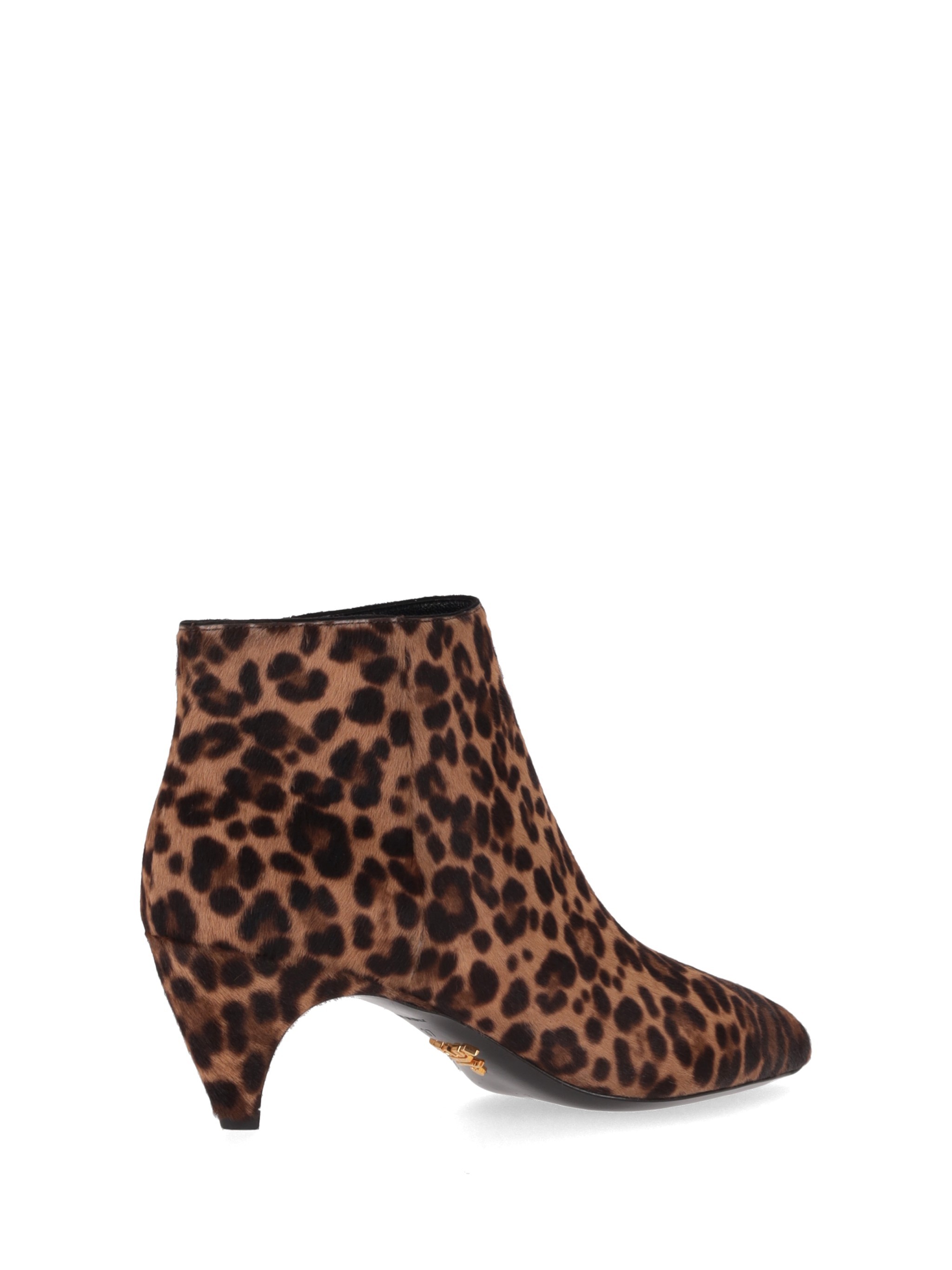 Prada Pointed Cavallino Ankle Boots In Brown