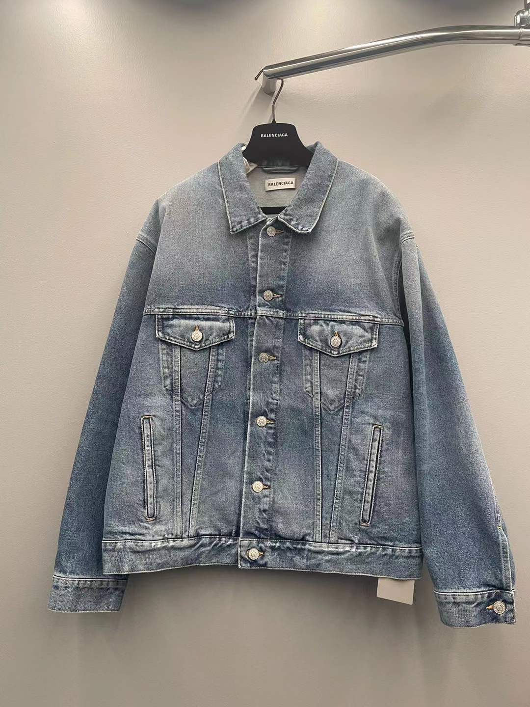 BALENCIAGA STRASS OVERSIZED DENIM JACKET 