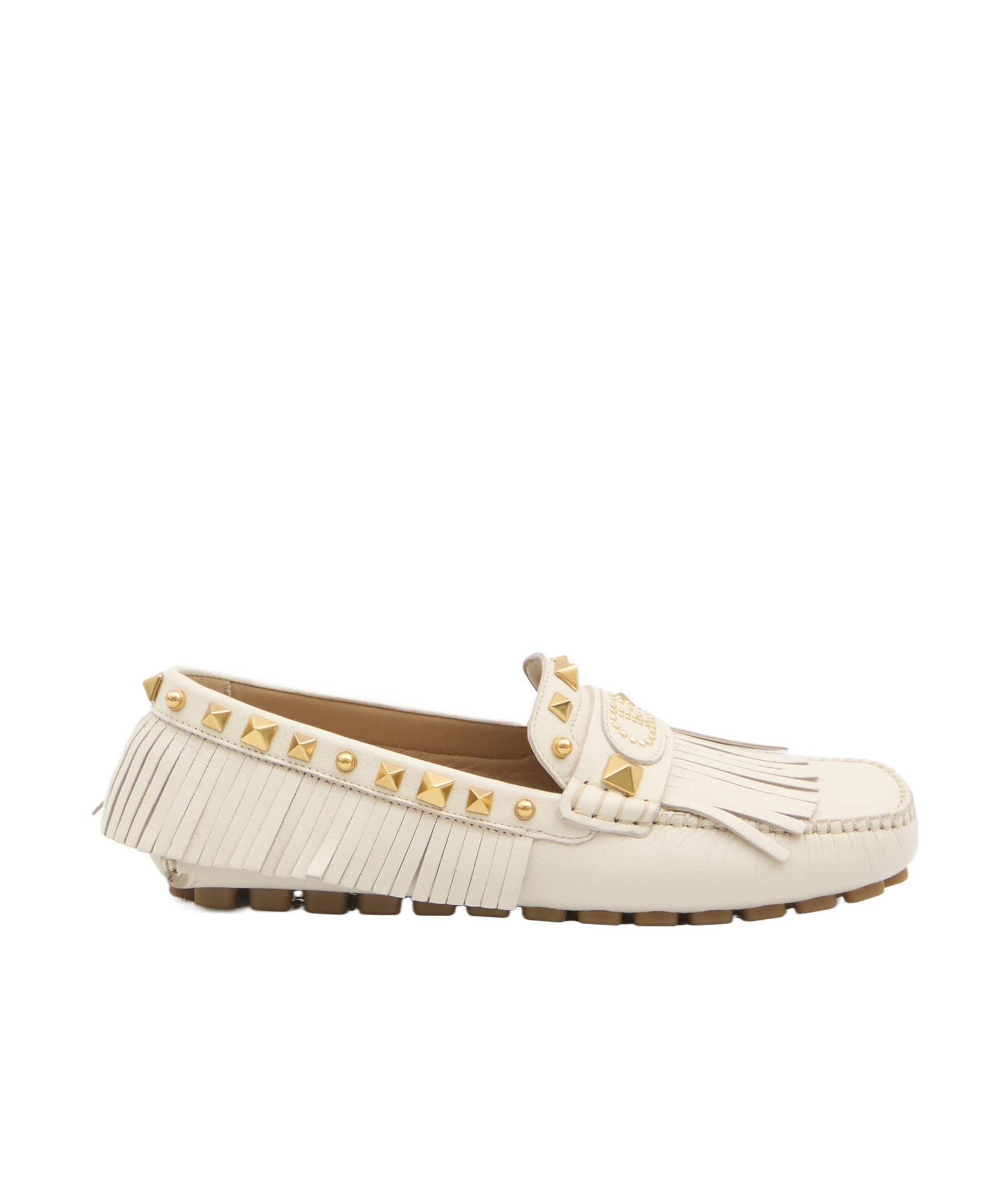 Valentino Plaster Caster Driver Loafers In White