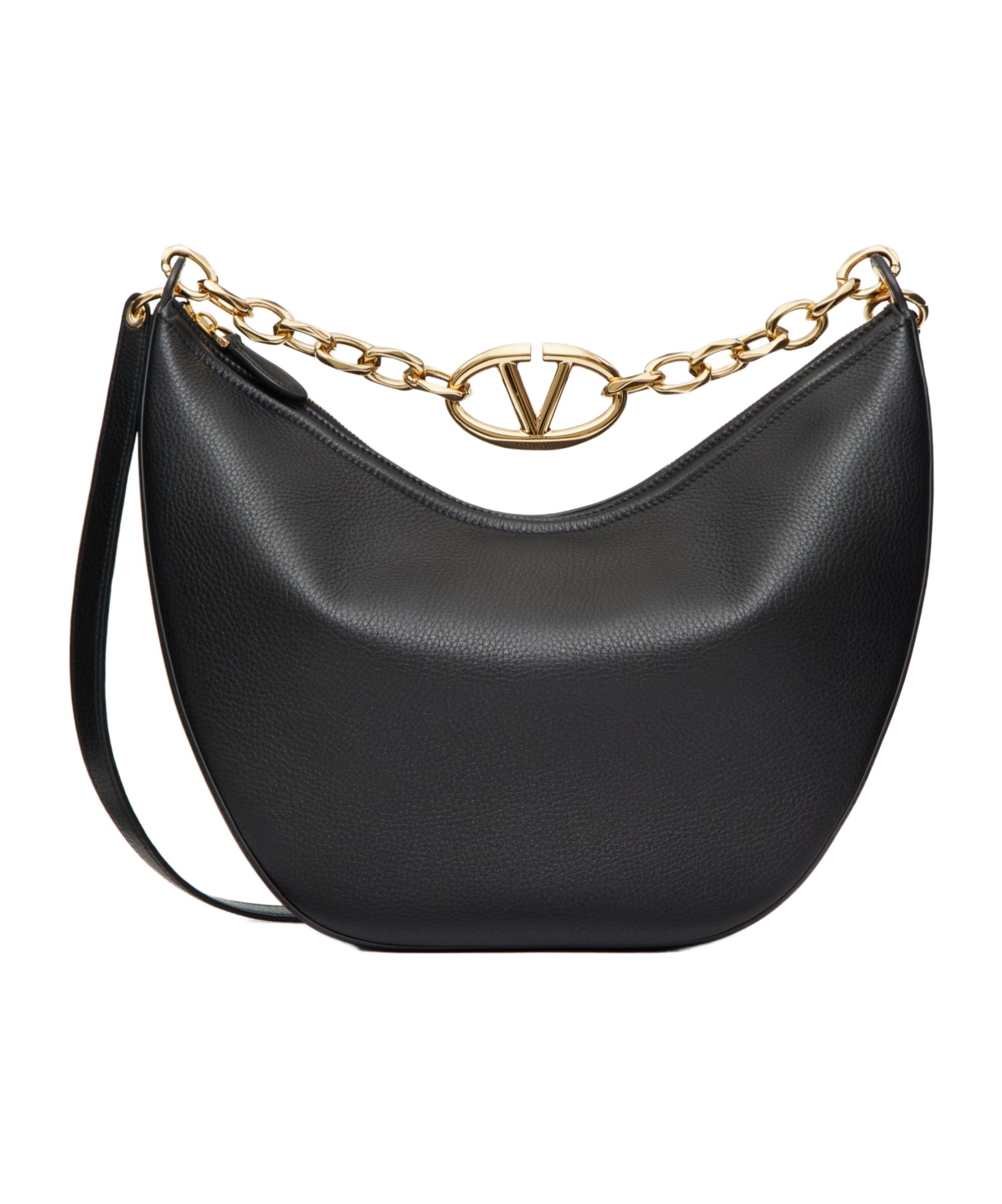 Valentino Vlogo Moon Medium Logo Wandering Bag In Black
