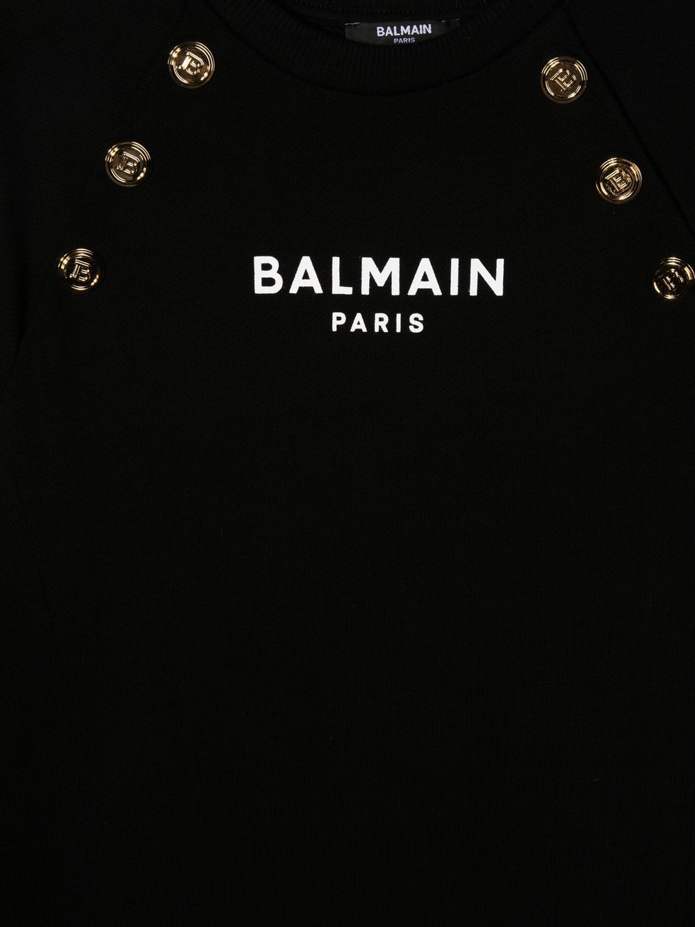 Balmain Teen Logo-print Long-sleeve Sweatshirt Dress In Black