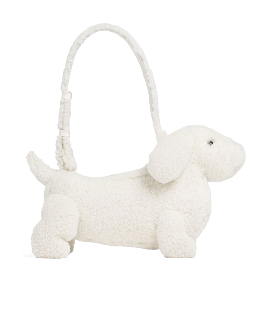 THOM BROWNE HECTOR SHEARLING SHOULDER BAG