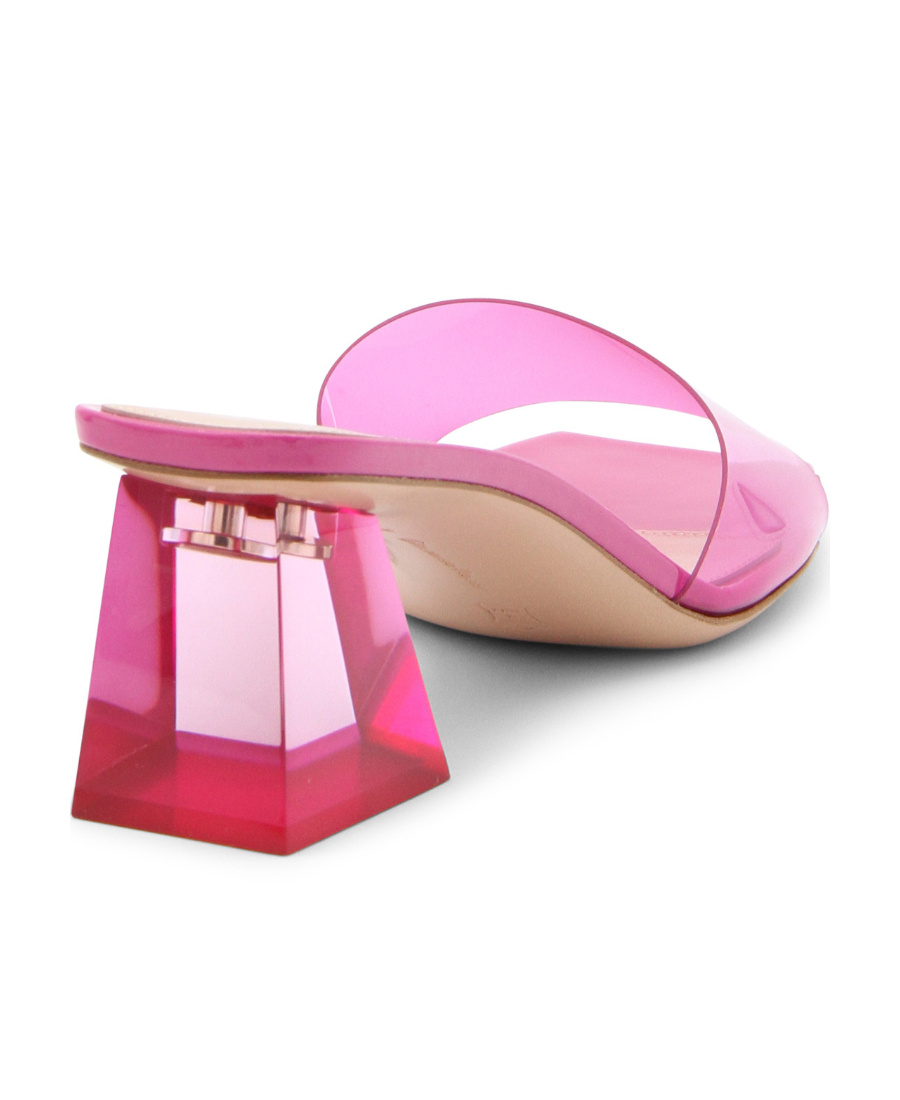 Shop Gianvito Rossi Cosmic 55mm Square-toe Transparent Mules In Pink