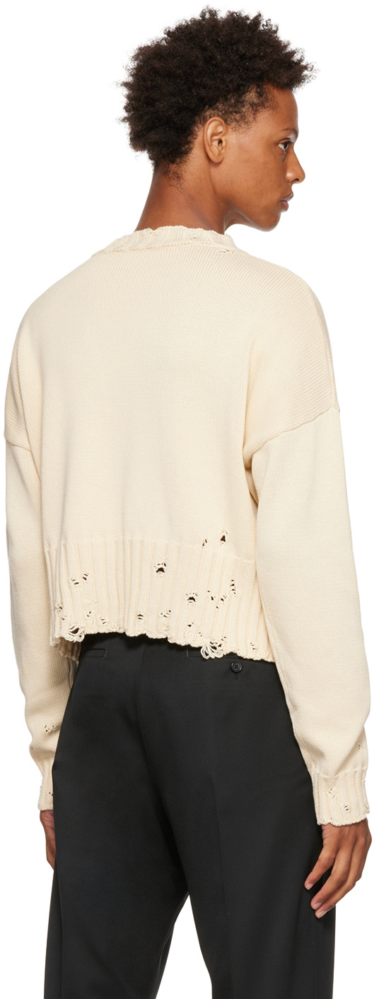 Shop Marni Round Neck Imitation Sweater In Nude