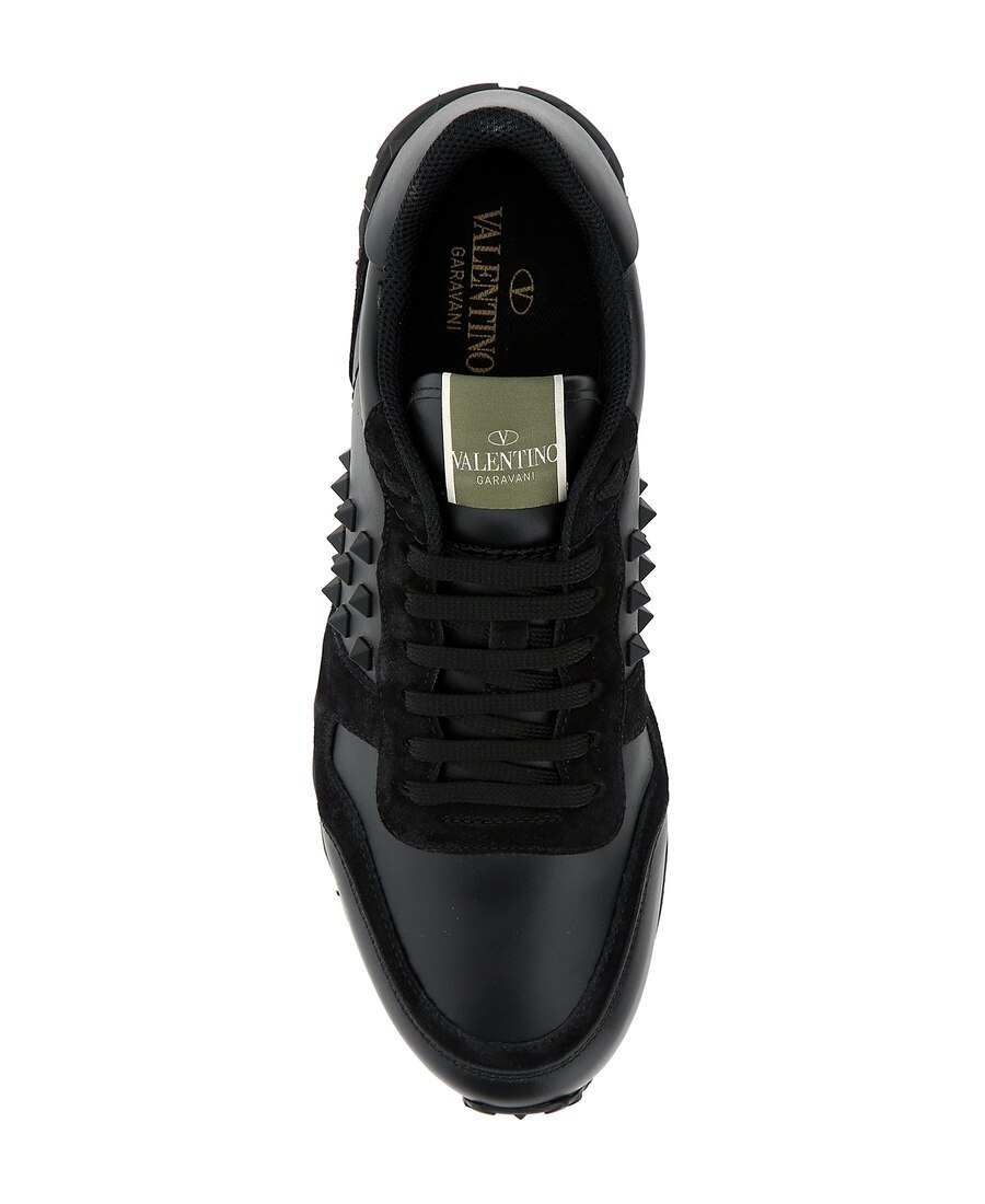 Shop Valentino Rockstud Low-top Sneakers In Black