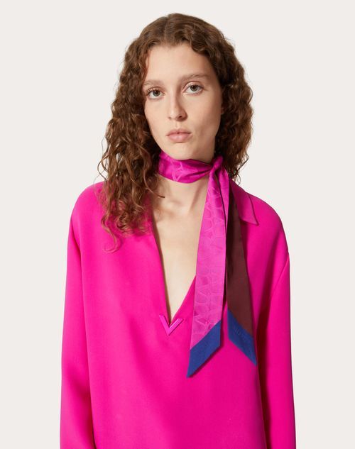 Valentino Toile Iconographe Sharp Corner Scarf In Pink