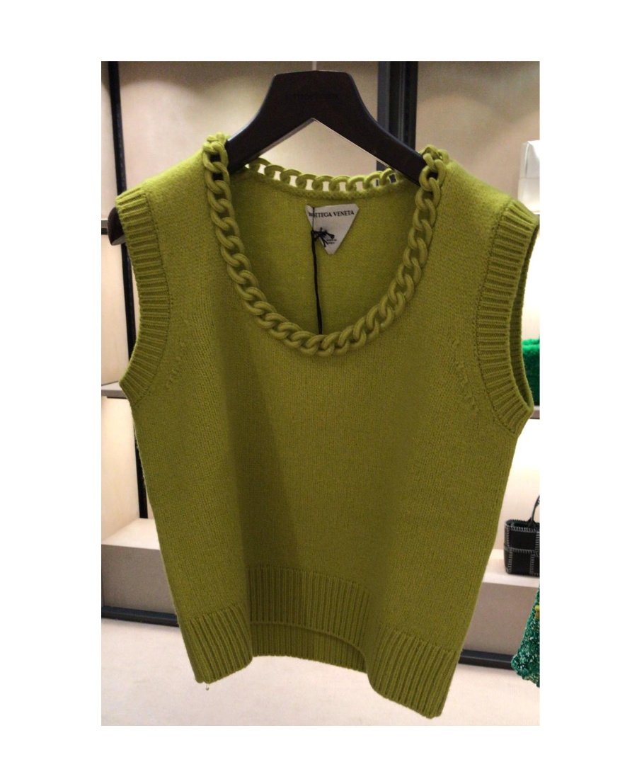 Bottega Veneta Women's Vest With Crochet Chain In Yellow