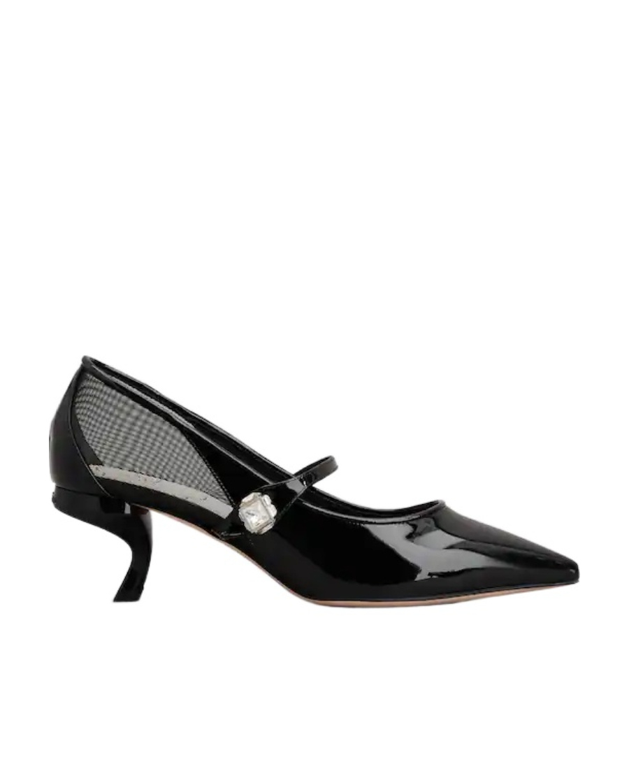 ROGER VIVIER VIRGULE BABIES PUMPS IN PANTENT LEATHER 