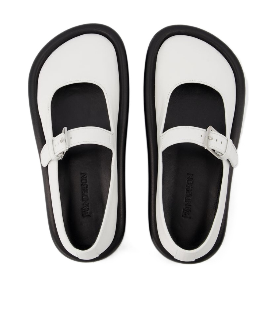 Jw Anderson Bumper-tube Round-toe Mary Janes In Black
