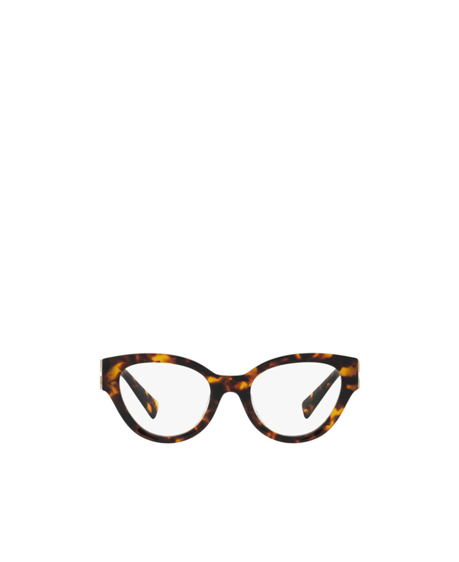 Miu Miu Logo-plaque Cat-eye Frame Glasses In Brown