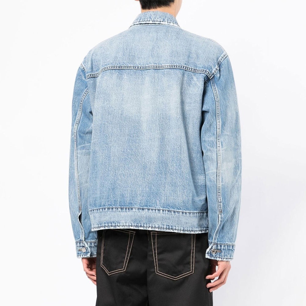 We11 Done Button-fastening Denim Jacket In Blue