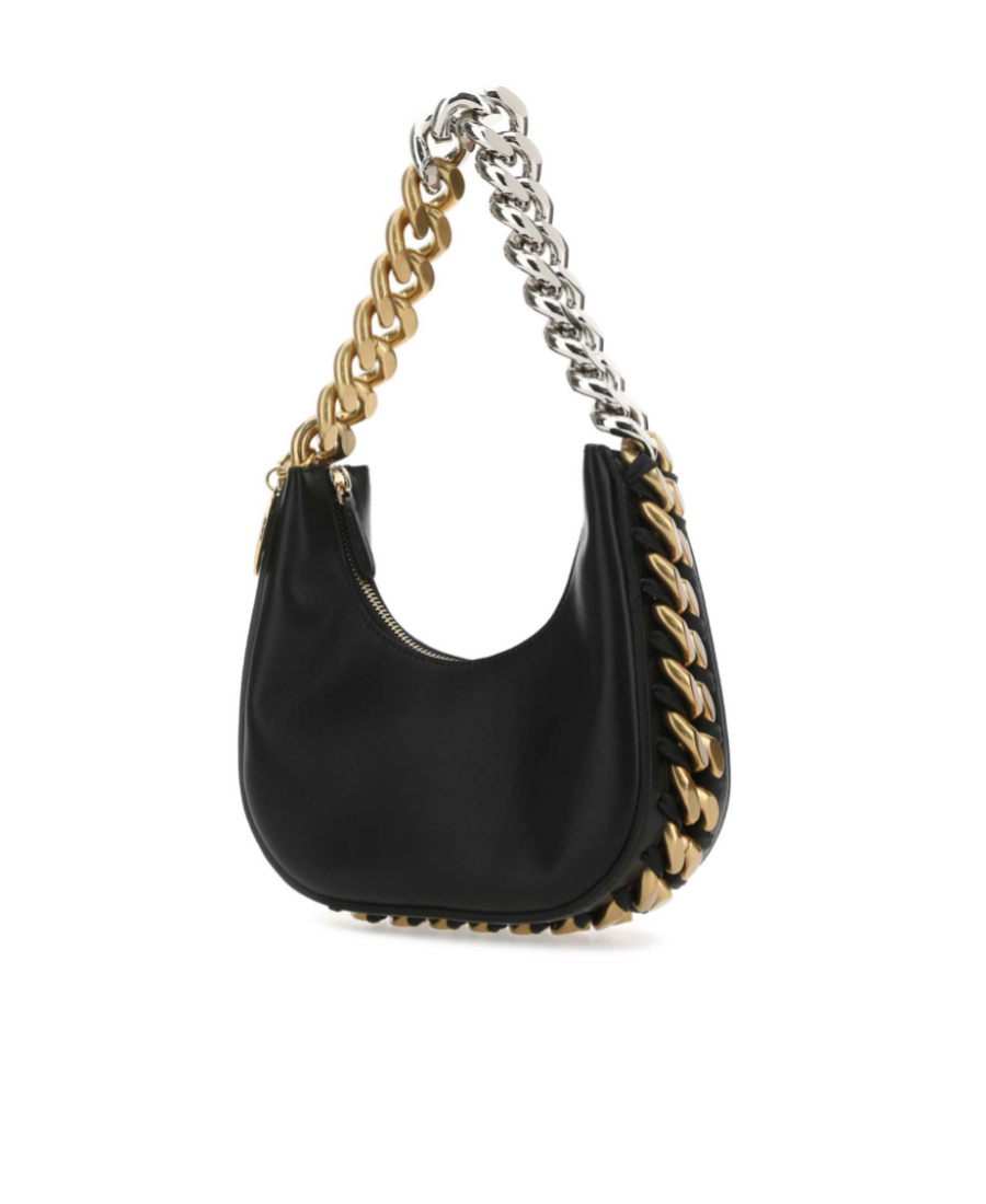 Stella Mccartney Mini Frayme Zipped Shoulder Bag In Black