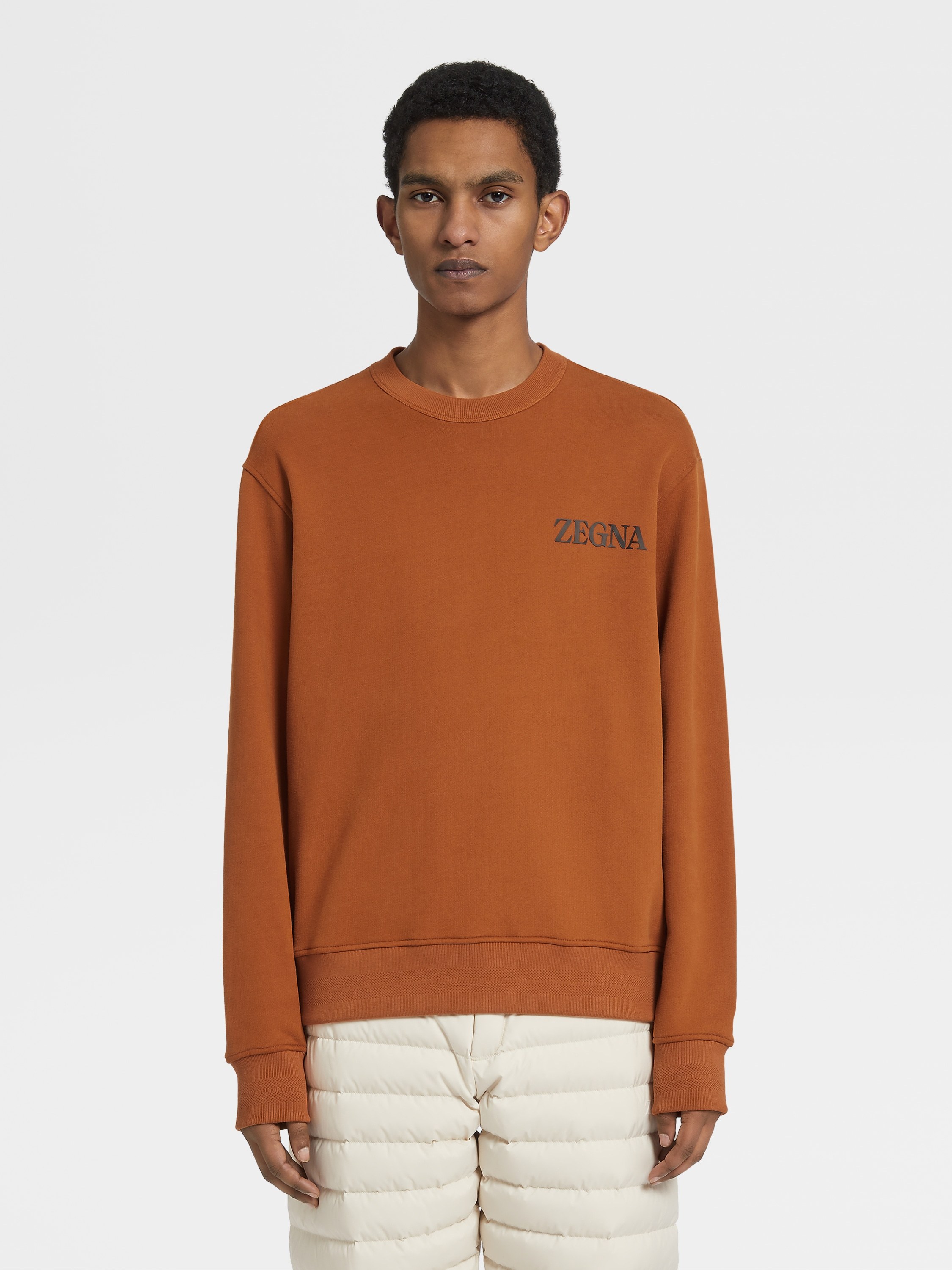 Shop Zegna Logo-print Sweatshirt In Brown