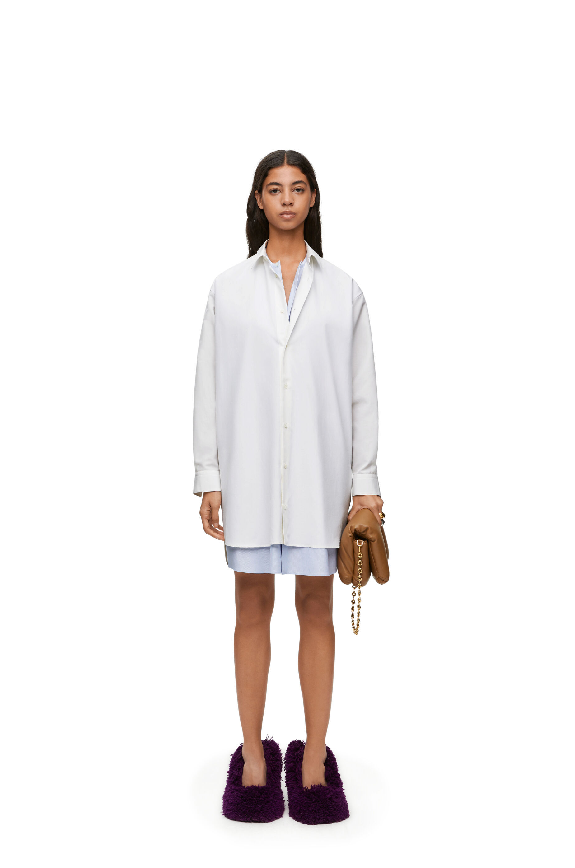 Loewe Layered Poplin Shirt Dress In White