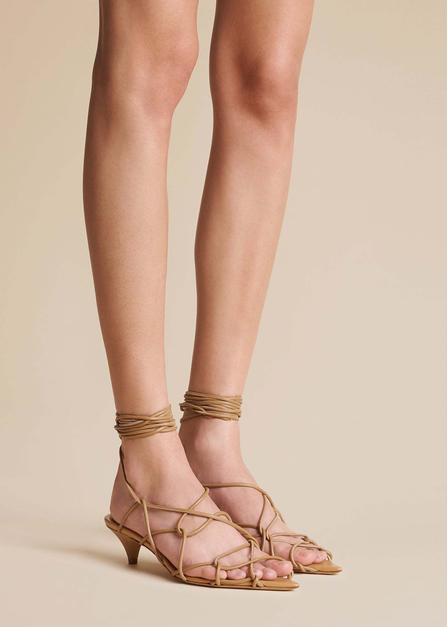 Khaite Arden High-heeled Sandals In Brown