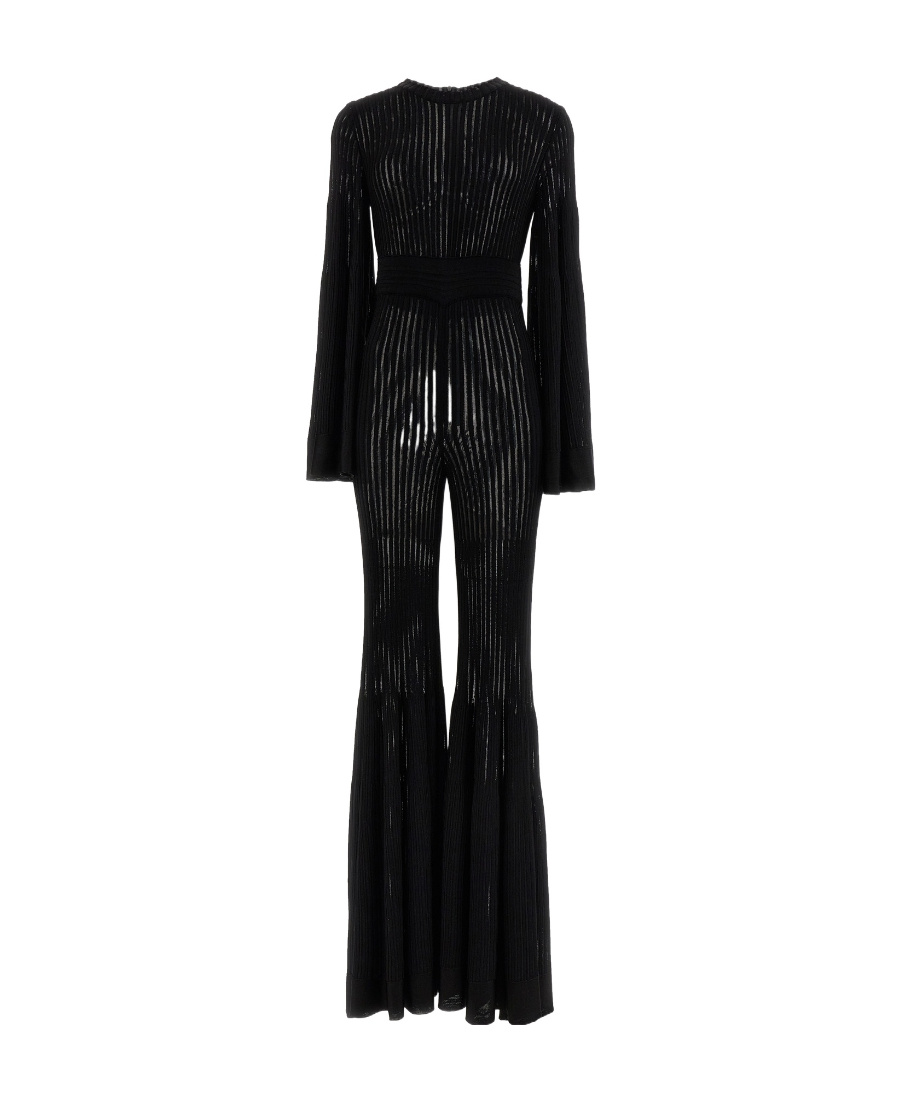 Antonino Valenti Desiree Ribbed Flared-design Jumpsuit In Black