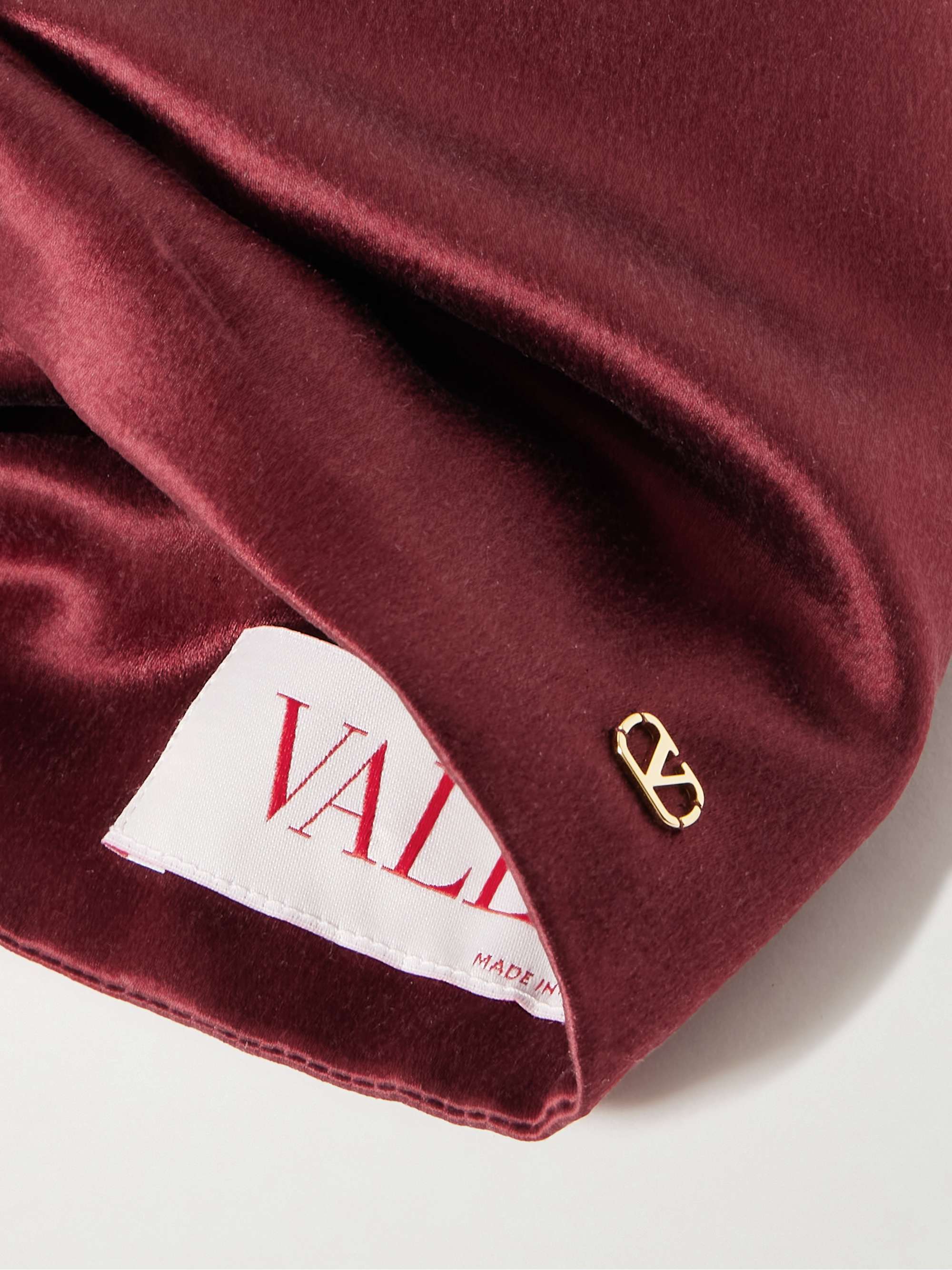 Valentino Pleated Headscarf In Burgundy