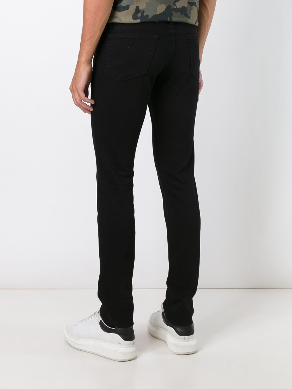 Frame Denim Trousers With Belt Loops In Black