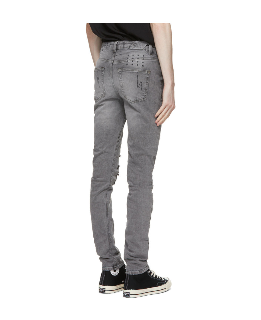 Ksubi Chitch Prodigy Trashed Stretch Slim Fit Jeans In Gray