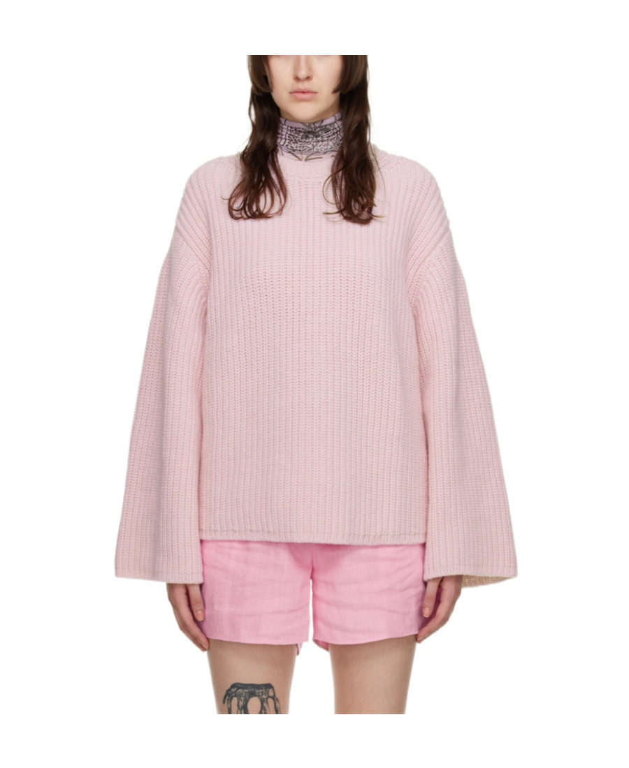 Nanushka Crew-neck Fitted Jumper In Pink