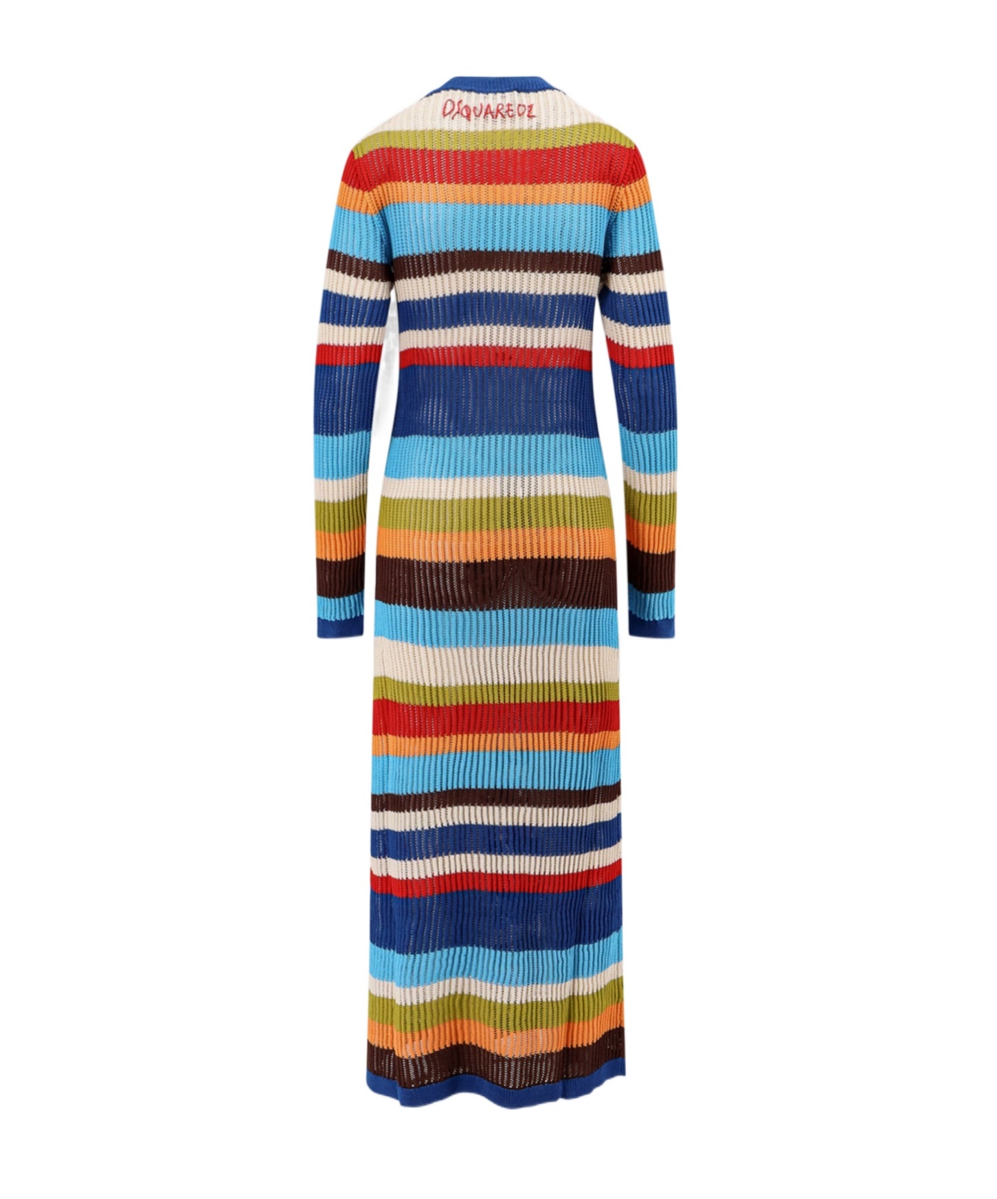 Shop Dsquared2 Knitted Maxi Dress In Blue