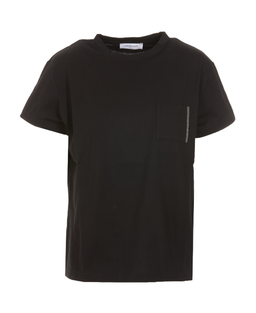Fabiana Filippi Short-sleeved Crewneck T-shirt In Black