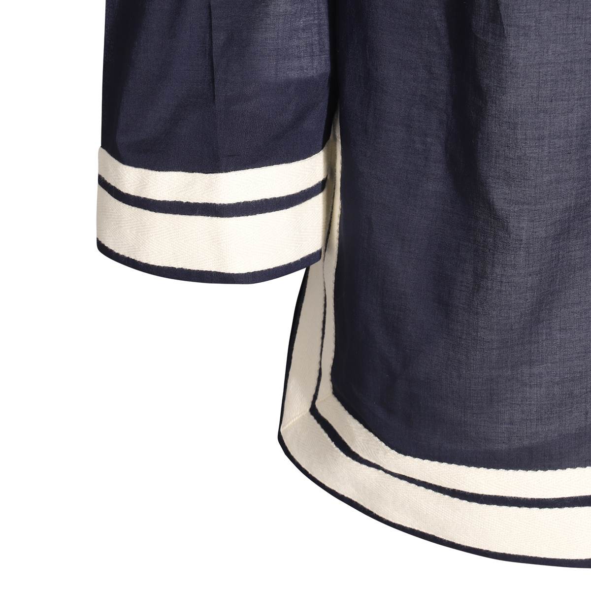 Shop Tory Burch Colour-block Cotton Tunic In Black