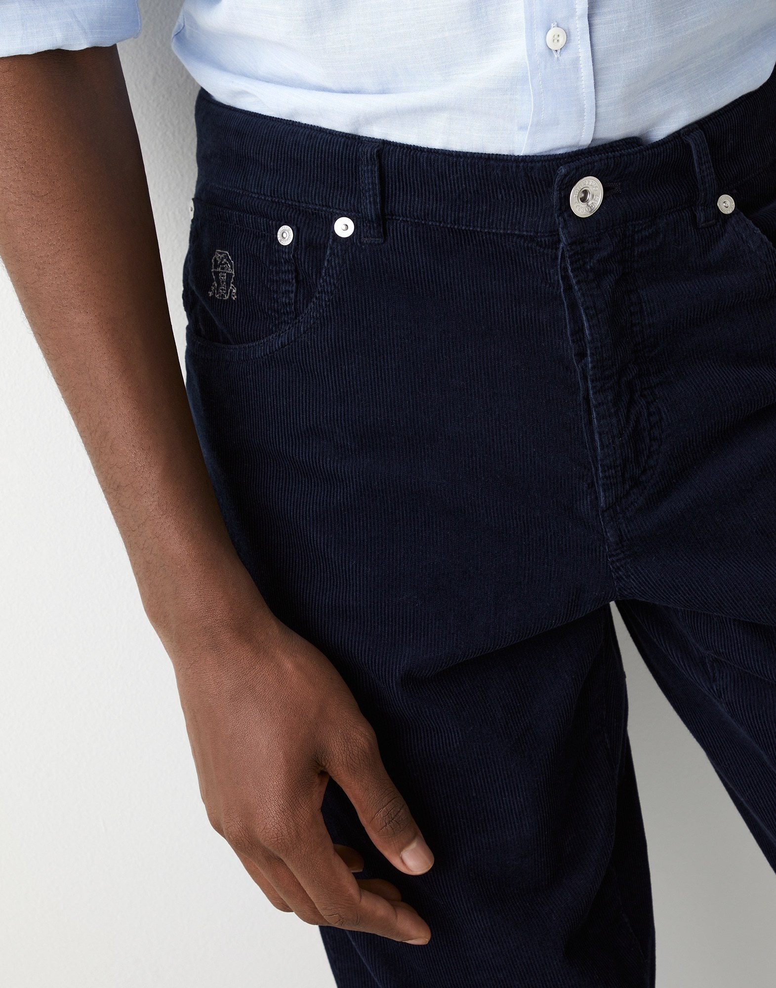 Brunello Cucinelli Straight Leg Corduroy Chinos In Black