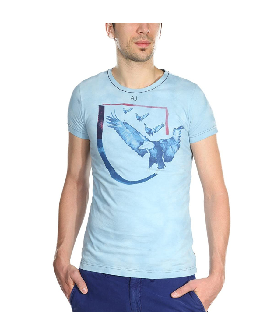 Armani Jeans Logo Details T-shirt In Blue