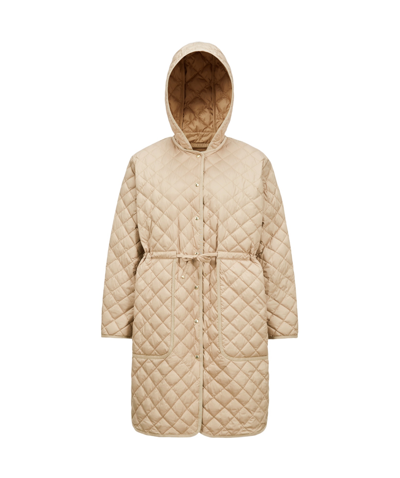 Moncler Etelan Hooded Diamond-quilted Long Down Jacket
