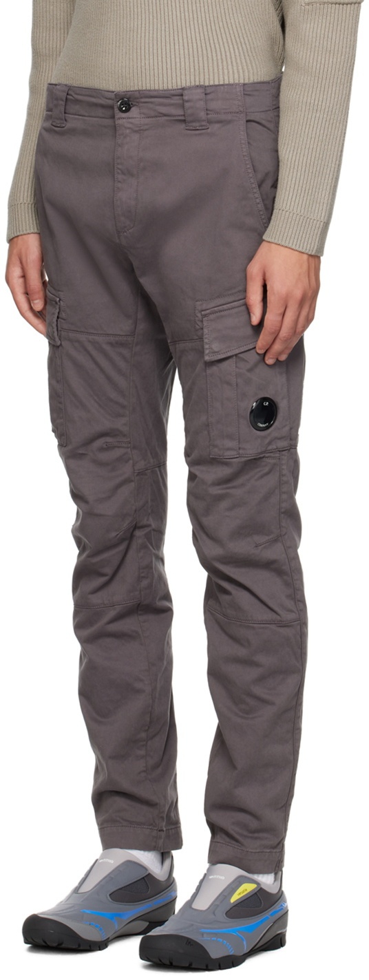C.p. Company Taupe Lens Ergonomic Cargo Pants In Black