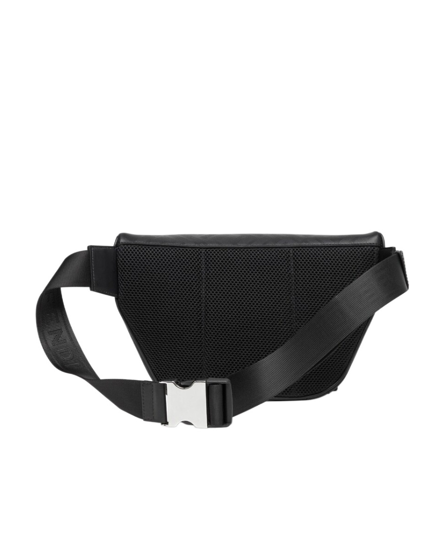 Fendi Shadow Diagonal Leather Belt Bag In Black