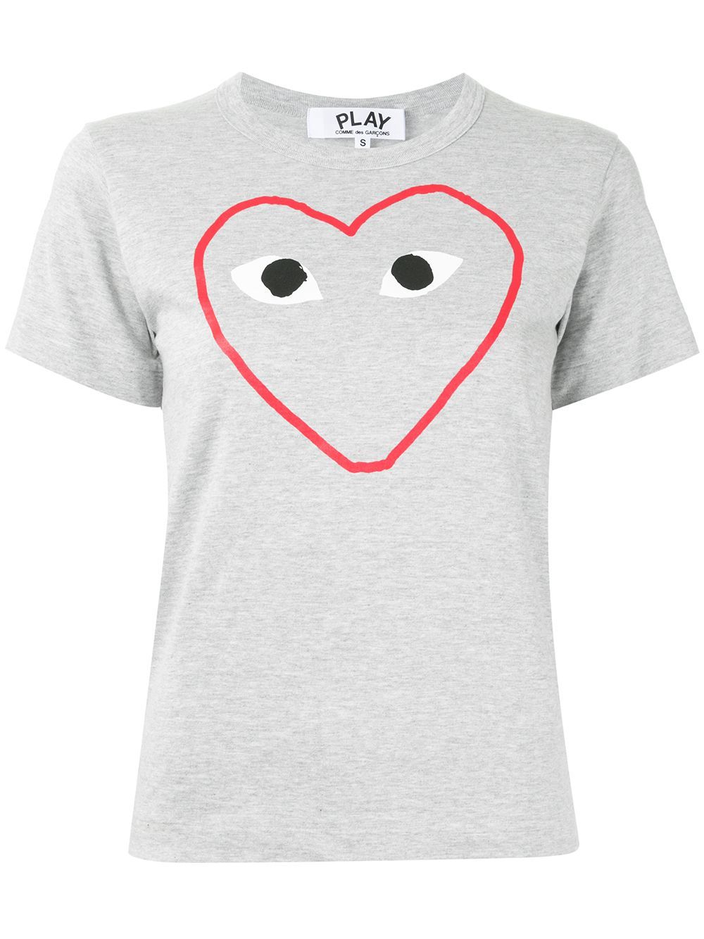 Comme Des Garçons Play Logo-print Crew Neck T-shirt In White