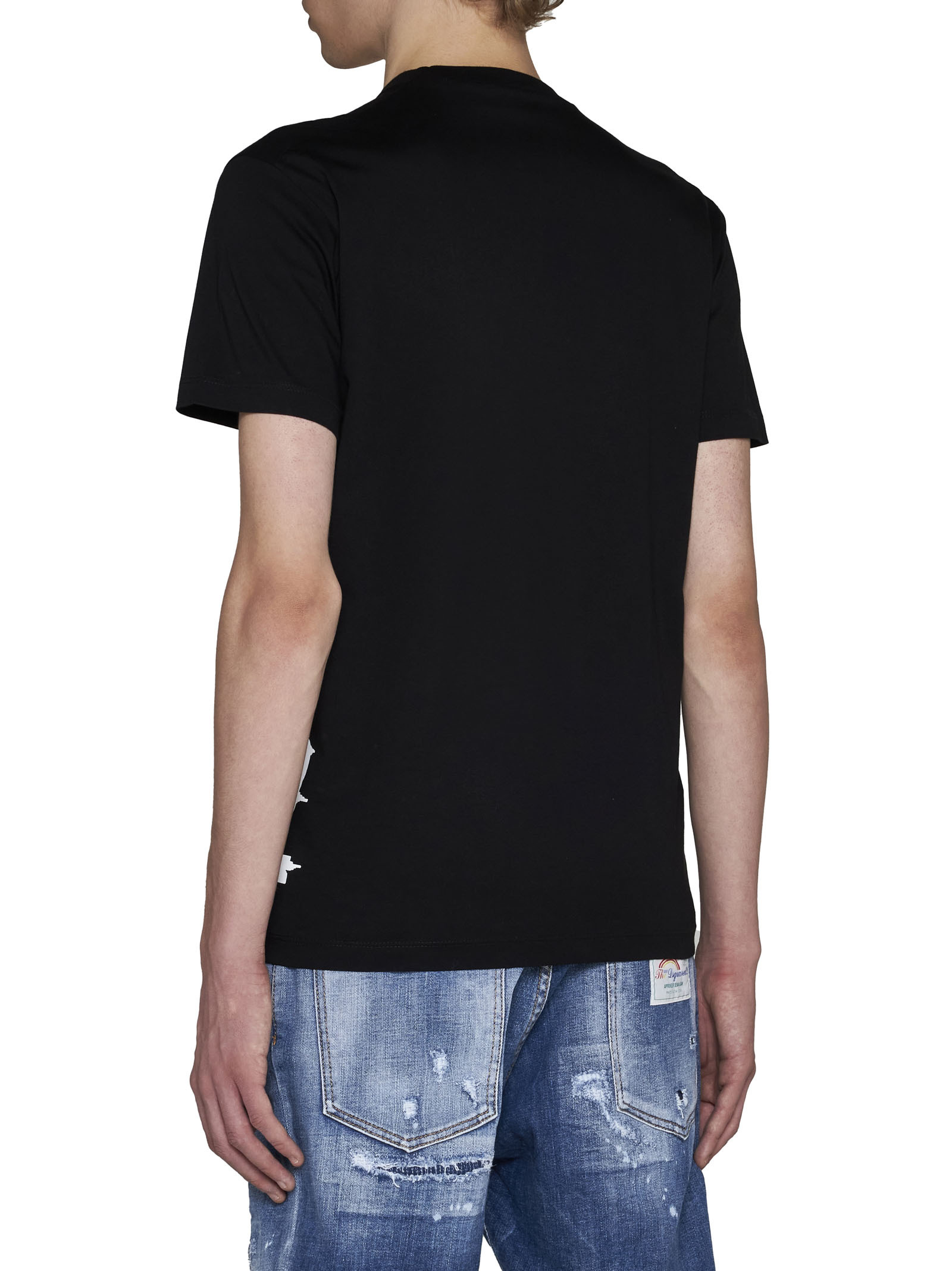 Dsquared2 Cotton Cool Fit T-shirt With Printed Logo In Black