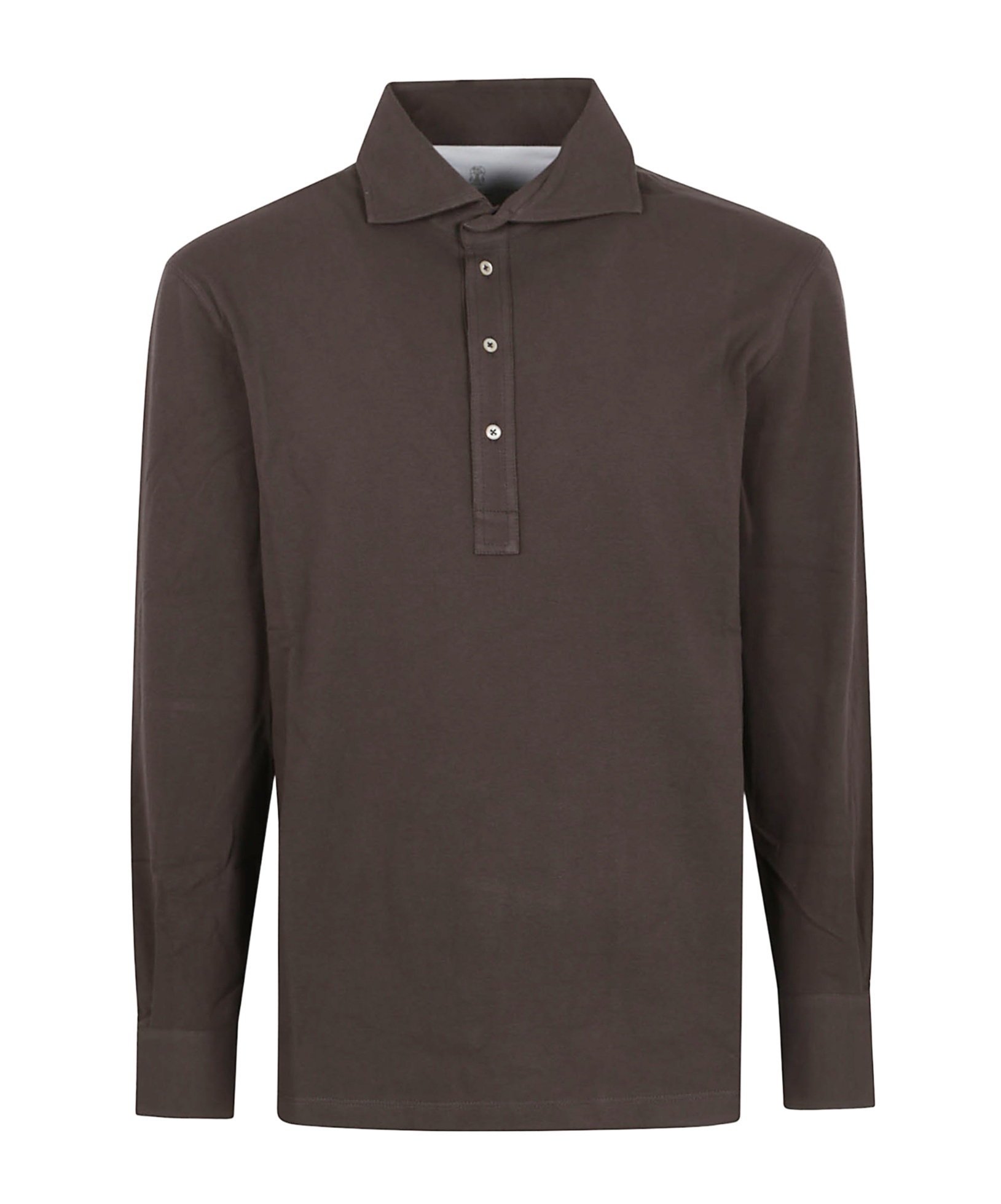 Brunello Cucinelli Short Sleeve Polo Shirt In Brown