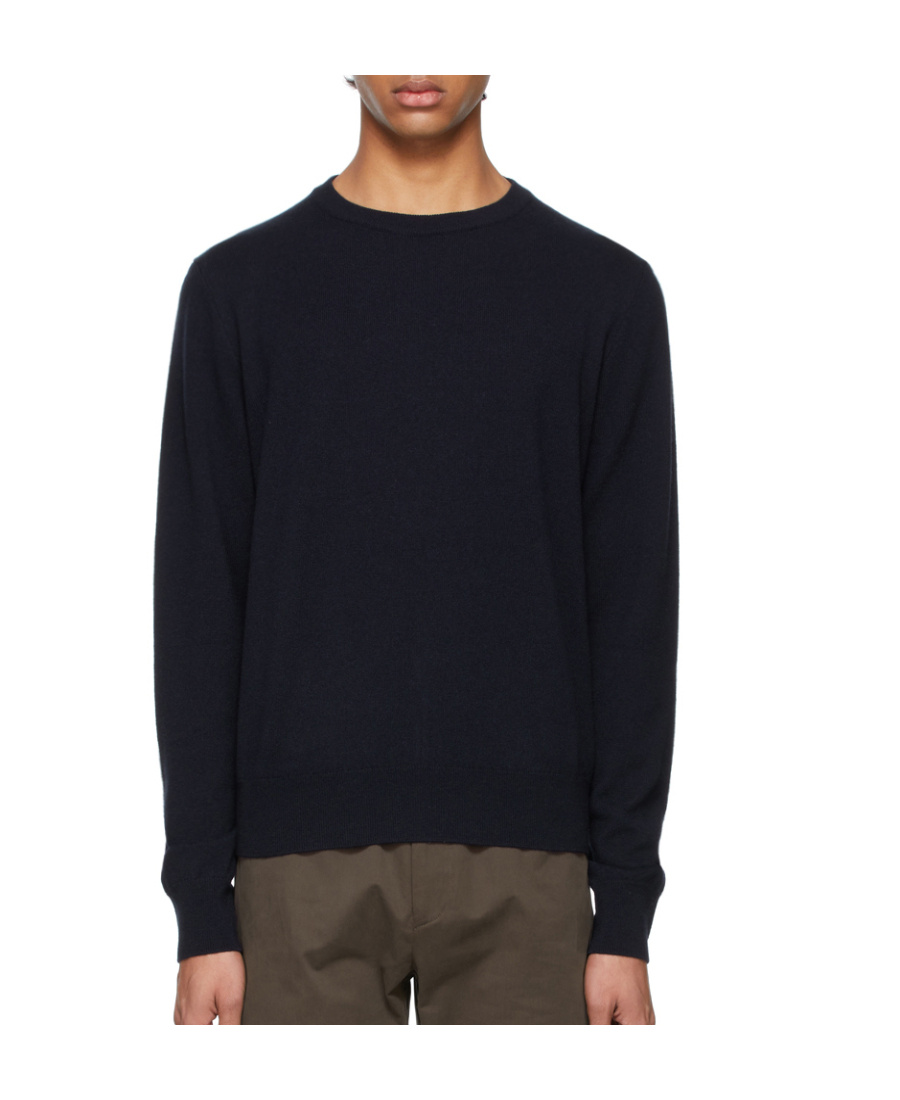 The Row Rib Round-neck Knitted Pullover In Black
