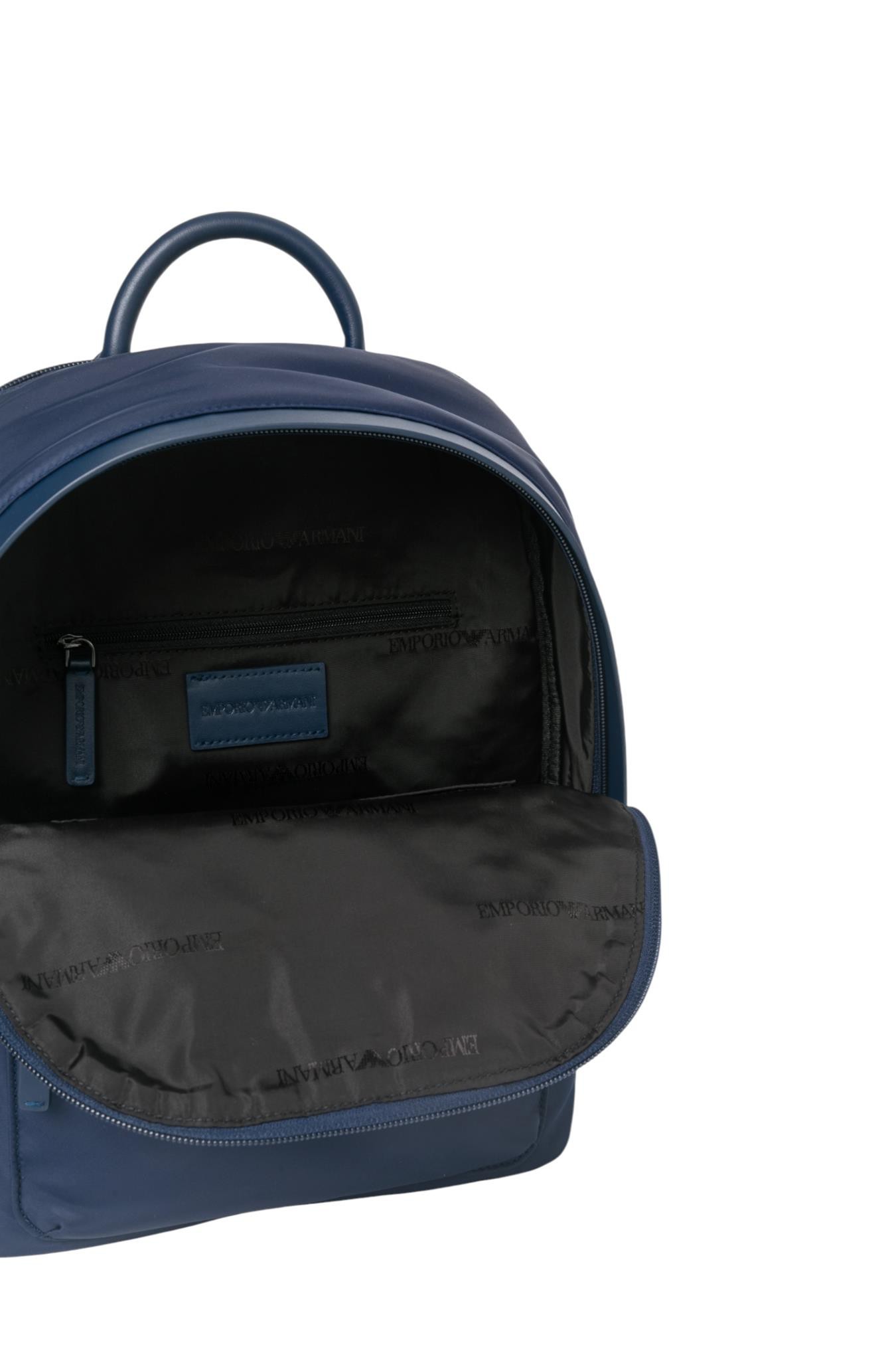 Emporio Armani Zipper Backpack In Black