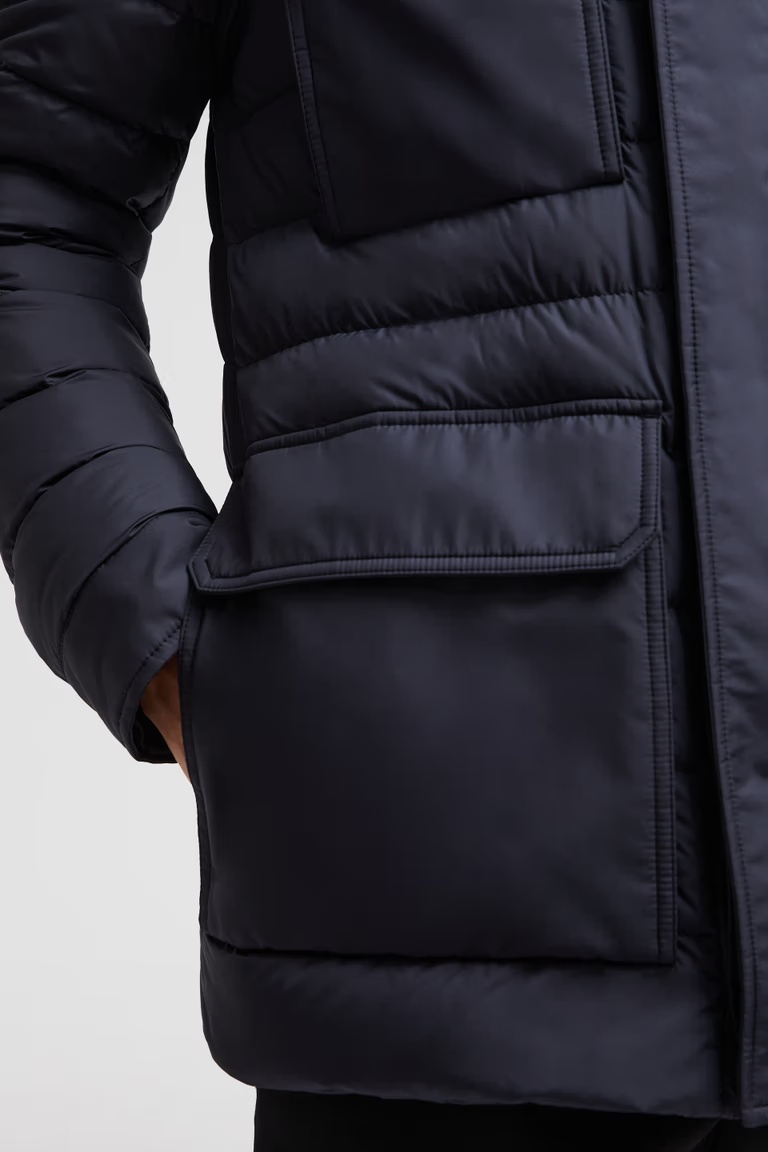 Moncler Munt Hooded Zip-up Down Jacket In Blue