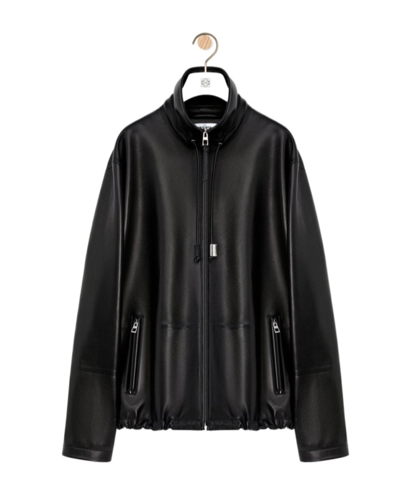 Loewe Zip-up Jacket In Nappa Lambskin In Black