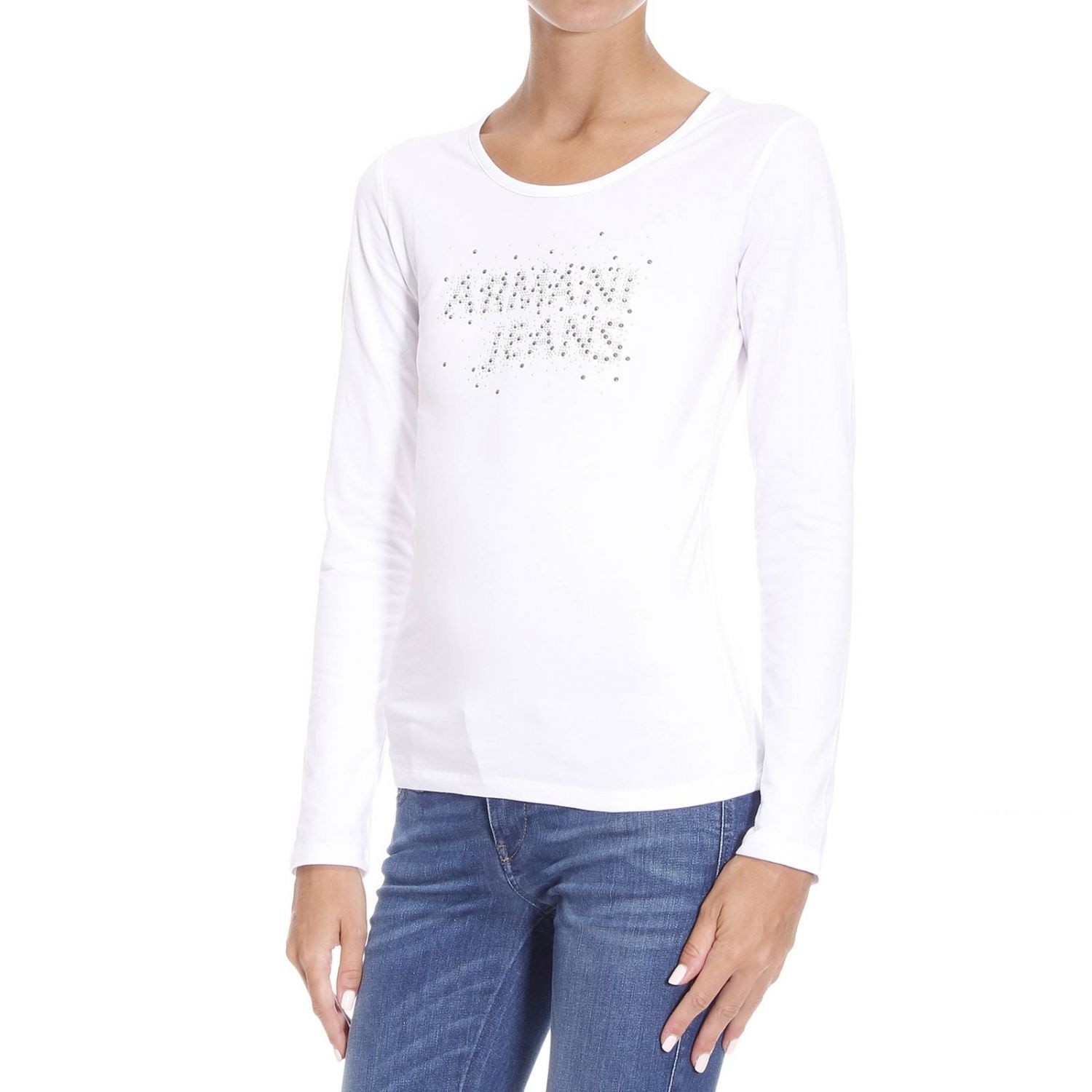 Shop Armani Jeans Logo Details T-shirt In White