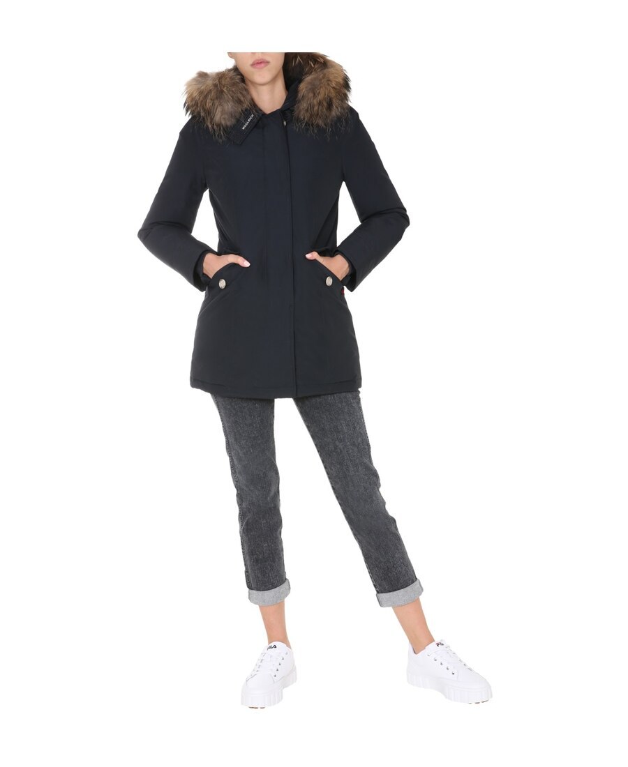 Woolrich Arctic Raccoon Parka Clothing In Black