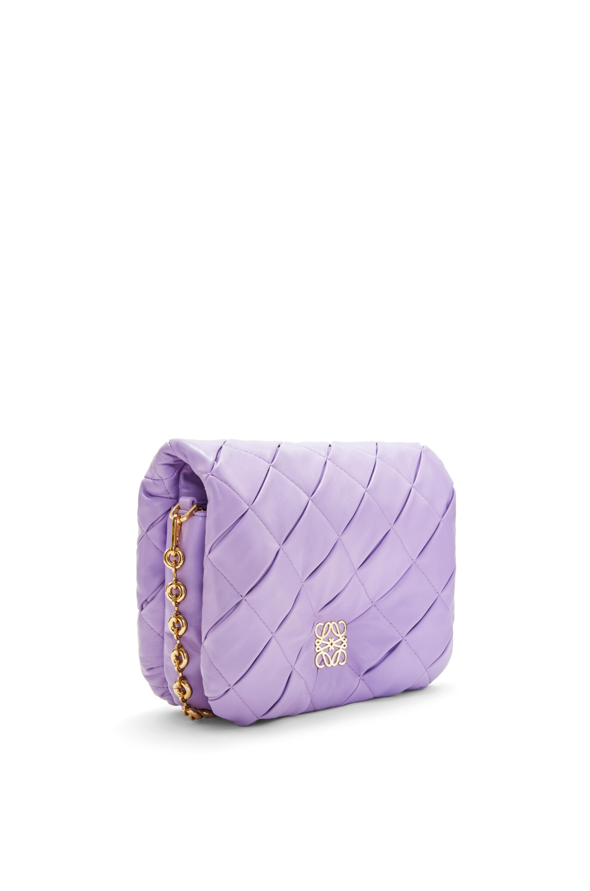 Loewe Mini Puzzle Leather Shoulder Bag In Purple