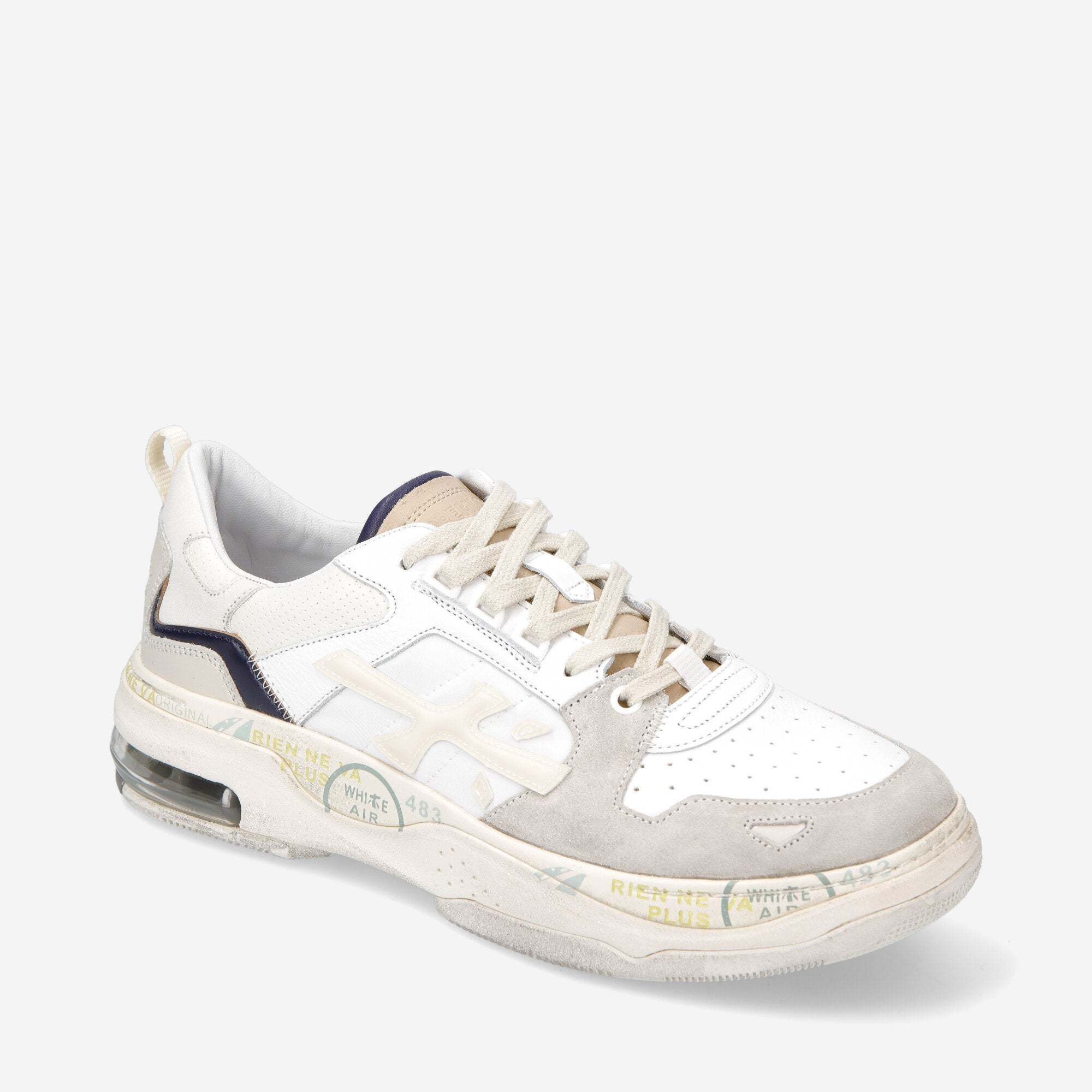 Premiata Round Head Low-cut Casual Shoes In White