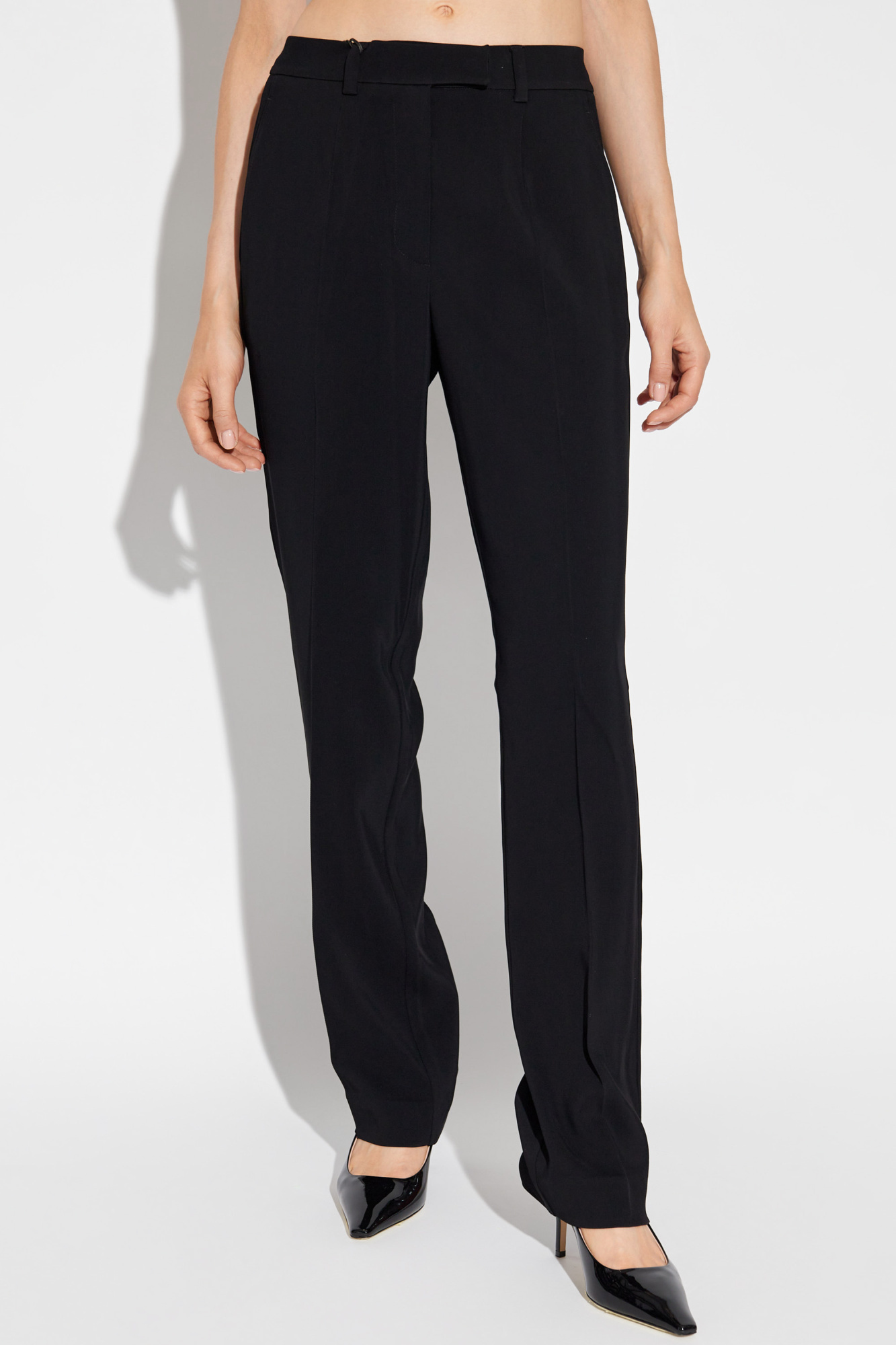 Shop Emporio Armani Slim-legged Tailored Trousers In Black