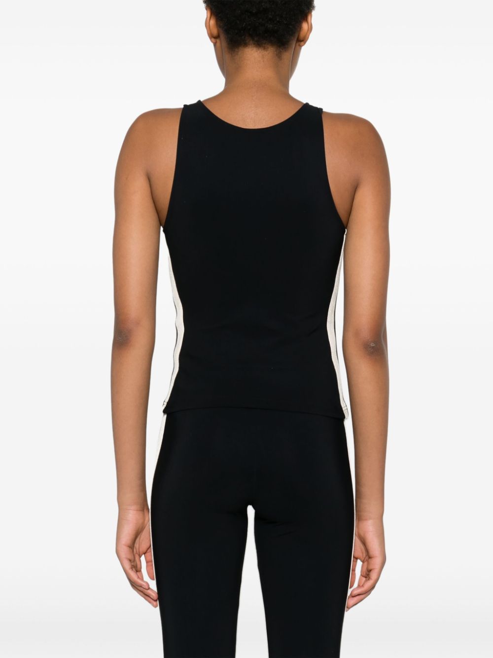 Palm Angels Printed Sleeveless Vest In Black