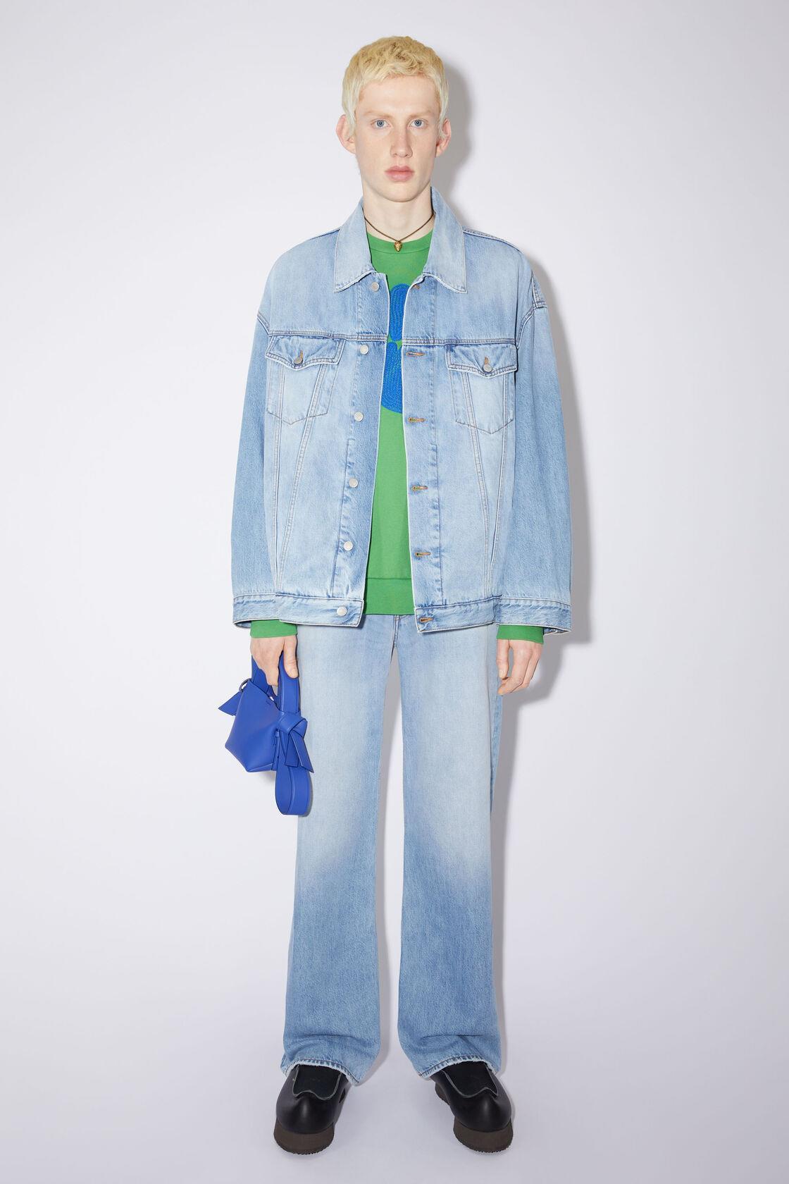 Acne Studios Light Wash Denim Jacket With Button-up Front In Blue